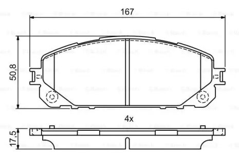 Комплект тормозных колодок, дисковый тормоз JEEP CHEROKEE, BOSCH (0986495404)