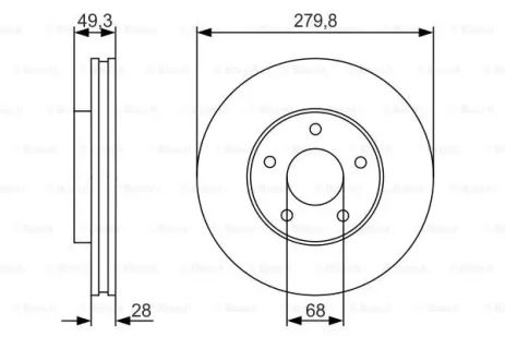 Диск тормозной NISSAN PRIMERA, BOSCH (0986479R90)