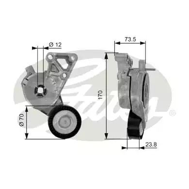 Натяжной ролик поликлинового ремня SKODA OCTAVIA, AUDI A3, GATES (T38148)