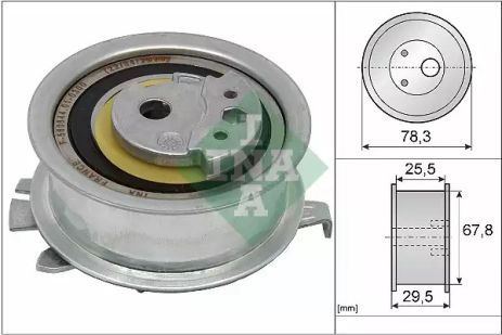 Натяжной ролик ремня ГРМ SKODA RAPID, SEAT ALHAMBRA, INA (531082510)