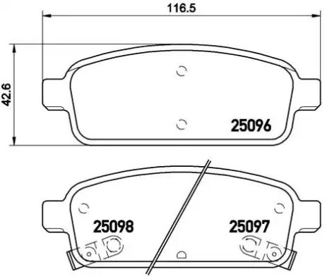 Комплект гальмівних колодок, дискове гальмо BUICK VERANO, OPEL CASCADA, BREMBO (P59080)