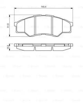 Комплект гальмівних колодок, дискове гальмо TOYOTA HILUX, BOSCH (0986494425)