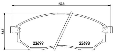 Комплект тормозных колодок, дисковый тормоз RENAULT KOLEOS, INFINITI Q70, BREMBO (P56058)