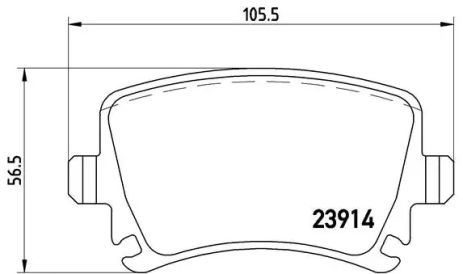 Комплект гальмівних колодок, дискове гальмо SEAT LEON, SKODA OCTAVIA, BREMBO (P85073)