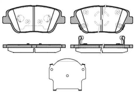 Комплект тормозных колодок, дисковый тормоз KIA OPTIMA, HYUNDAI SONATA, REMSA (142302)