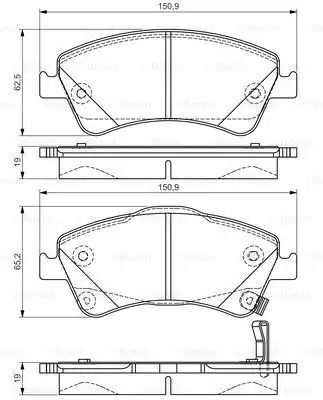 Комплект тормозных колодок, дисковый тормоз TOYOTA VERSO, BOSCH (0986495106)