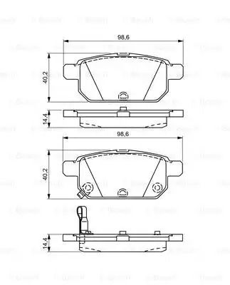 Комплект тормозных колодок, дисковый тормоз SUZUKI SWIFT, BOSCH (0986495301)