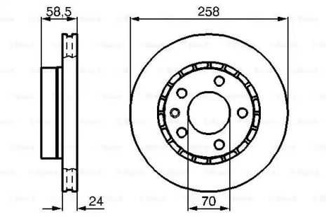 Диск гальмівний OPEL CARLTON, OPEL OMEGA, BOSCH (0986478265)