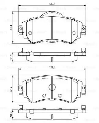 Комплект гальмівних колодок, дискове гальмо CITROËN C4, BOSCH (0986494690)