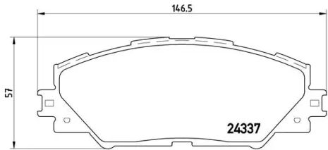 Комплект гальмівних колодок, дискове гальмо TOYOTA HARRIER, BREMBO (P83071)