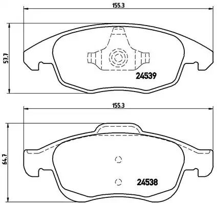 Комплект гальмівних колодок, дискове гальмо DS DS, PEUGEOT 5008, BREMBO (P61083)