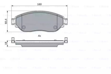 Комплект гальмівних колодок, дискове гальмо NISSAN NV300, OPEL VIVARO, BOSCH (0986494741)