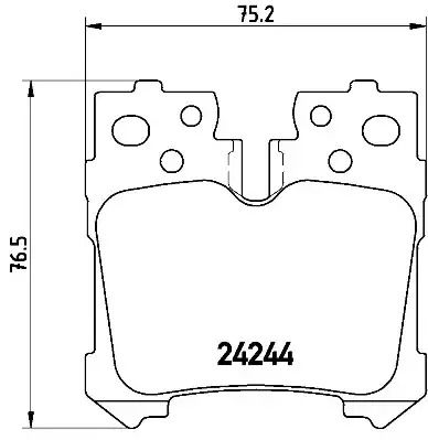 Комплект гальмівних колодок, дискове гальмо LEXUS LS, BREMBO (P83076)