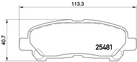 Комплект гальмівних колодок, дискове гальмо TOYOTA HIGHLANDER, BREMBO (P83138)