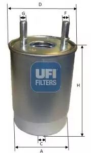 Фильтр топливный RENAULT MEGANE, UFI (2414700)
