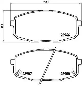 Комплект гальмівних колодок, дискове гальмо HYUNDAI CRETA, KIA PRO, BREMBO (P30034)