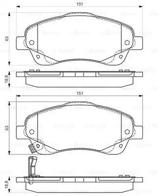 Комплект гальмівних колодок, дискове гальмо TOYOTA COROLLA, BOSCH (0986495083)