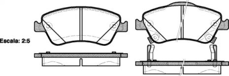 Комплект тормозных колодок, дисковый тормоз TOYOTA AURIS, REMSA (131002)