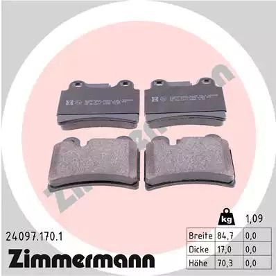 Комплект гальмівних колодок, дискове гальмо VW TOUAREG, ZIMMERMANN (240971701)