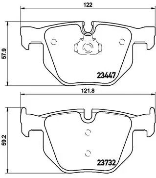 Комплект тормозных колодок, дисковый тормоз BMW X6, BREMBO (P06056)