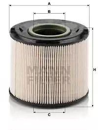 Фільтр паливний AUDI Q7, VW TOUAREG, MANN-FILTER (PU1033X)