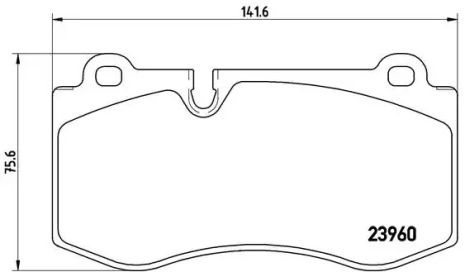 Комплект тормозных колодок, дисковый тормоз MERCEDES-BENZ S-CLASS, BREMBO (P50074)