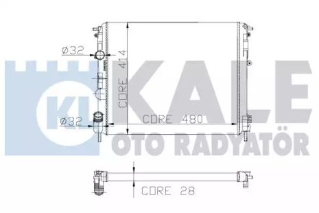 Радіатор охолодження двигуна DACIA LOGAN, RENAULT LOGAN, Kale Oto Radyator (205600)