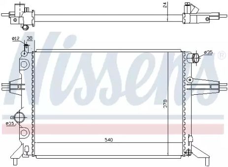 Радиатор охлаждения двигателя VAUXHALL ASTRA, OPEL ASTRA, NISSENS (63005A)