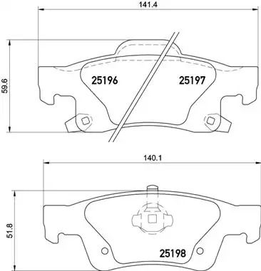 Комплект гальмівних колодок, дискове гальмо DODGE DURANGO, JEEP GRAND, BREMBO (P37016)