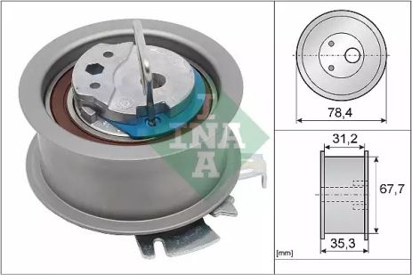 Натяжний ролик ременя ГРМ SKODA SUPERB, SEAT IBIZA, INA (531056530)