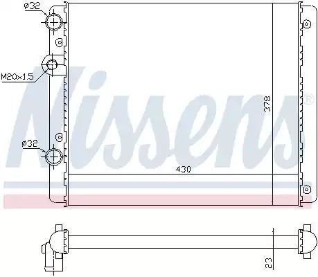 Радіатор охолодження двигуна SEAT AROSA, VW POLO, NISSENS (652341)