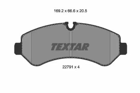 Комплект гальмівних колодок, дискове гальмо MERCEDES-BENZ SPRINTER, TEXTAR (2279101)