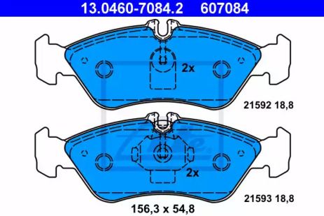 Комплект тормозных колодок, дисковый тормоз VW LT, MERCEDES-BENZ SPRINTER, ATE (13046070842)