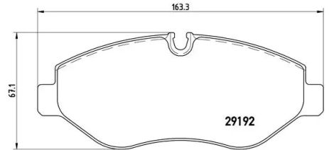 Комплект тормозных колодок, дисковый тормоз VW CRAFTER, MERCEDES-BENZ SPRINTER, BREMBO (P50085)