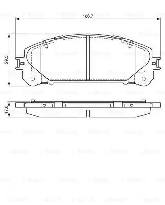 Комплект тормозных колодок, дисковый тормоз LEXUS NX, TOYOTA RAV, BOSCH (0986494686)