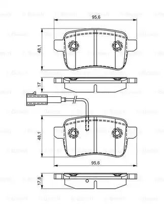 Комплект тормозных колодок, дисковый тормоз ALFA ROMEO, BOSCH (0986495305)