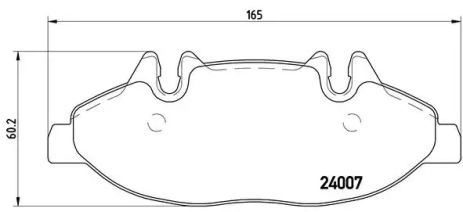 Комплект гальмівних колодок, дискове гальмо MERCEDES-BENZ VITO, BREMBO (P50050)