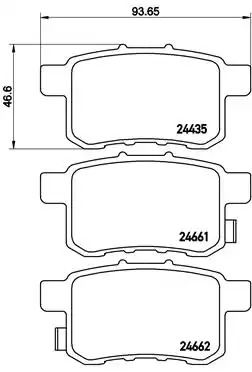 Комплект гальмівних колодок, дискове гальмо ACURA TSX, BYD F6, BREMBO (P28072)