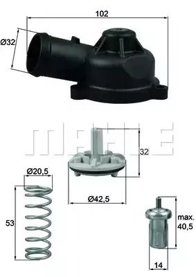 Термостат AUDI/SKODA/VW 1.4-1.6 08-15, MAHLE (TI24483D)