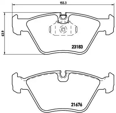 Комплект гальмівних колодок, дискове гальмо WIESMANN MF3, ROVER 75, BREMBO (P06043)