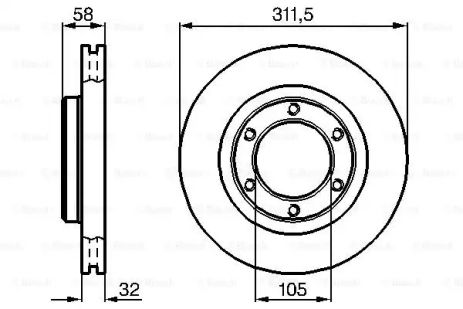 Диск гальмівний TOYOTA LAND, BOSCH (0986478580)