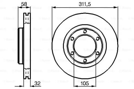 Диск гальмівний TOYOTA LAND, BOSCH (0986478580)