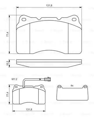 Комплект гальмівних колодок, дискове гальмо ALFA ROMEO, BOSCH (0986494131)