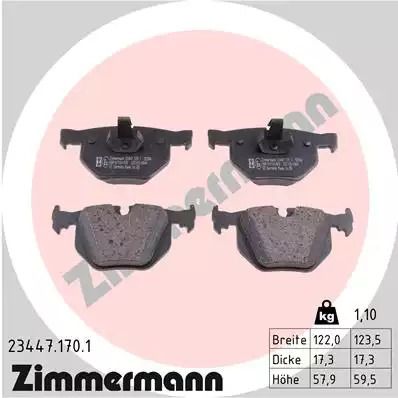 Комплект гальмівних колодок, дискове гальмо BMW 7, ZIMMERMANN (234471701)