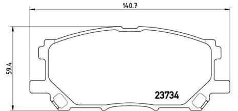 Комплект гальмівних колодок, дискове гальмо TOYOTA HARRIER, LEXUS RX, BREMBO (P83067)