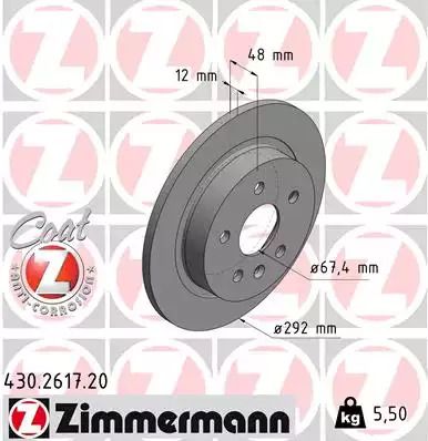 Диск гальмівний CHEVROLET MALIBU, SAAB 9-5, ZIMMERMANN (430261720)