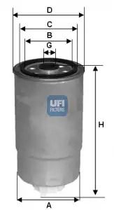 Фільтр паливний FORD TRANSIT, CITROËN C25, UFI (2435101)