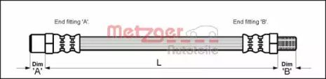 Шланг гальмівний MERCEDES-BENZ V-CLASS, METZGER (4110576)
