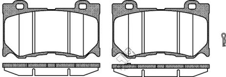 Комплект гальмівних колодок, дискове гальмо NISSAN 370, INFINITI Q70, WOKING (P1272301)