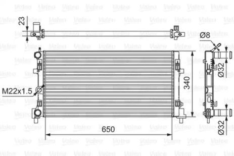Радіатор охолодження двигуна AUDI A1, SEAT TOLEDO, VALEO (701522)